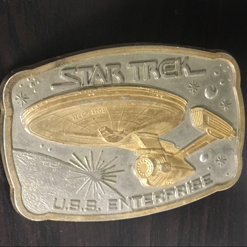 U.S.S. Enterprise Star Trek Belt Buckle 1983